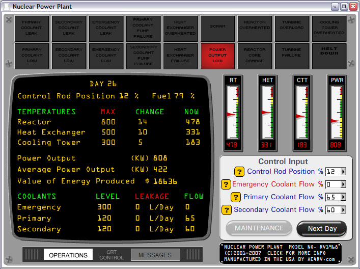 Screenshot for Nuclear Power Plant Simulator 1.30